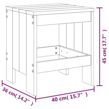 Gartenhocker 2 Stk. Grau 40x36x45 cm Massivholz Kiefer