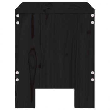 Gartenhocker 2 Stk. Schwarz 40x36x45 cm Massivholz Kiefer