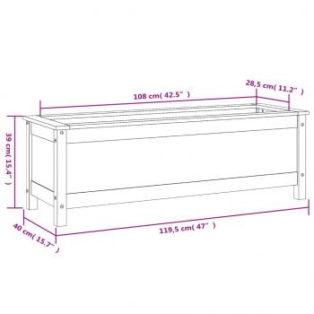 Hochbeet Honigbraun 119,5x40x39 cm Massivholz Kiefer