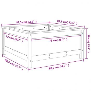 Pflanzkübel 82,5x82,5x39 cm Massivholz Kiefer