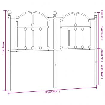 Kopfteil Metall Schwarz 120 cm