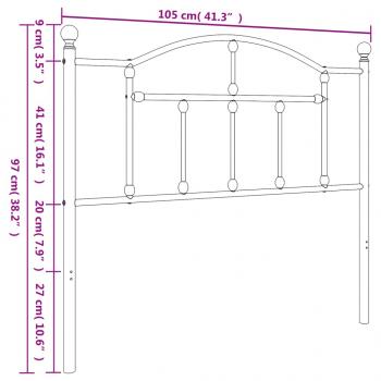 Kopfteil Metall Schwarz 100 cm