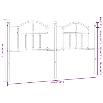 Kopfteil Metall Weiß 180 cm