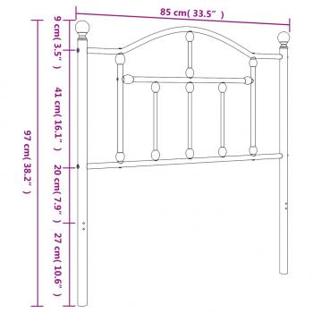 Kopfteil Metall Schwarz 80 cm