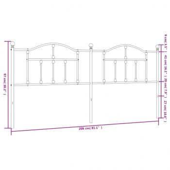 Kopfteil Metall Schwarz 200 cm