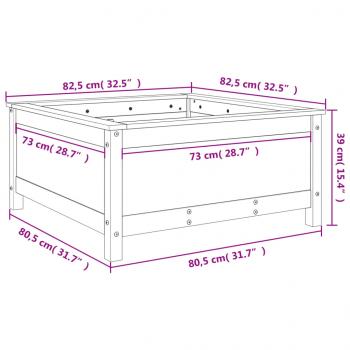 Pflanzkübel Honigbraun 82,5x82,5x39 cm Massivholz Kiefer