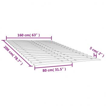 Lattenroste mit 34 Latten 2 Stk. 80x200 cm