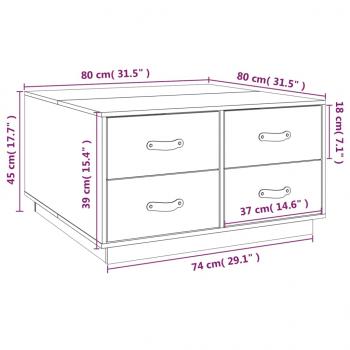 Couchtisch Honigbraun 80x80x45 cm Massivholz Kiefer