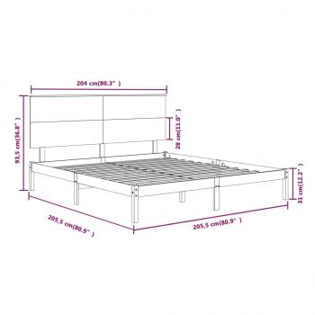 Massivholzbett Schwarz Kiefer 200x200 cm