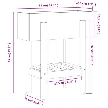 Pflanzkübel 62x30x69 cm Massivholz Douglasie