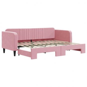 Tagesbett Ausziehbar Rosa 80x200 cm Samt