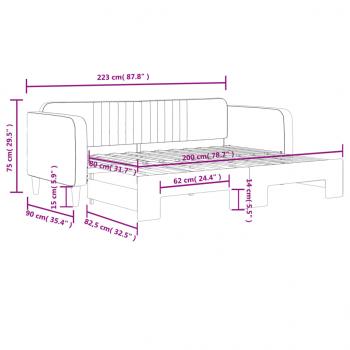 Tagesbett Ausziehbar Rosa 80x200 cm Samt