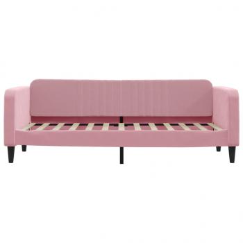 Tagesbett Ausziehbar Rosa 80x200 cm Samt