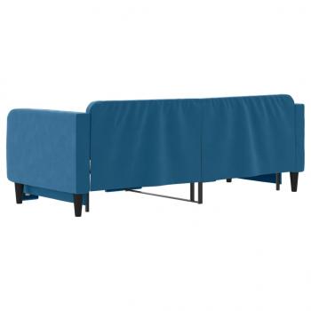 Tagesbett Ausziehbar Blau 80x200 cm Samt