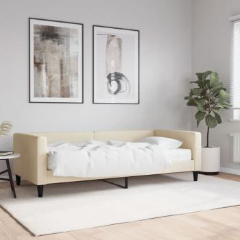 ARDEBO.de - Tagesbett mit Matratze Creme 90x200 cm Stoff