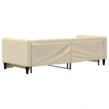 Tagesbett Ausziehbar Creme 80x200 cm Stoff