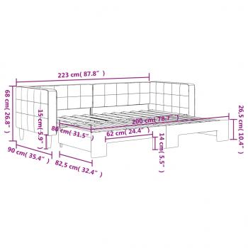 Tagesbett Ausziehbar Rosa 80x200 cm Samt