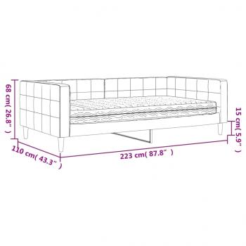 Tagesbett mit Matratze Blau 100x200 cm Samt