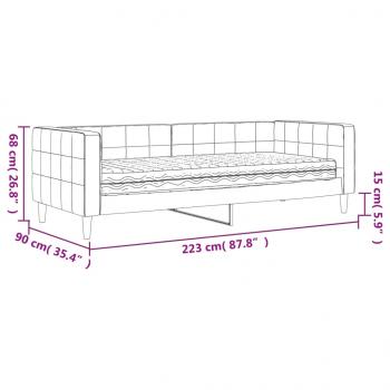 Tagesbett mit Matratze Blau 80x200 cm Samt