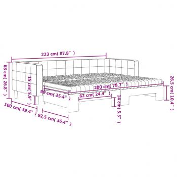 Tagesbett Ausziehbar mit Matratzen Rosa 90x200 cm Samt