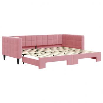 Tagesbett Ausziehbar Rosa 90x200 cm Samt