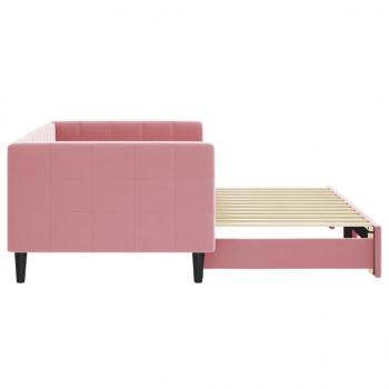 Tagesbett Ausziehbar Rosa 90x200 cm Samt