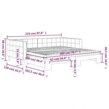 Tagesbett Ausziehbar mit Matratzen Rosa 100x200 cm Samt