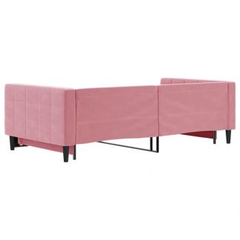 Tagesbett Ausziehbar Rosa 100x200 cm Samt