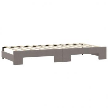 Tagesbett Ausziehbar Taupe 80x200 cm Stoff