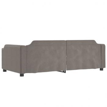 Tagesbett Ausziehbar Taupe 100x200 cm Stoff