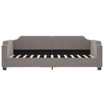 Tagesbett Ausziehbar Taupe 90x200 cm Stoff