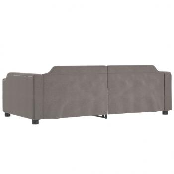 Tagesbett Ausziehbar Taupe 90x200 cm Stoff