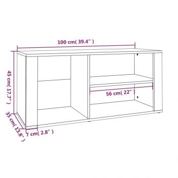 Schuhregal Schwarz 100x35x45 cm Holzwerkstoff