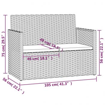 4-tlg. Garten-Lounge-Set mit Kissen Poly Rattan Grau