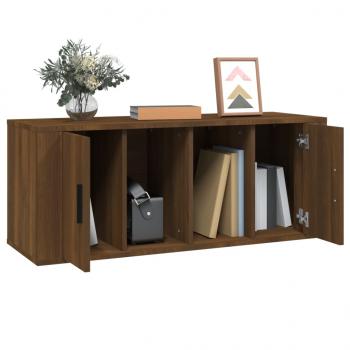 TV-Schrank Braun Eichen-Optik 100x35x40 cm Holzwerkstoff