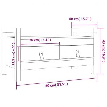 Flurbank Honigbraun 80x40x43 cm Massivholz Kiefer