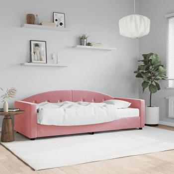 ARDEBO.de - Tagesbett mit Matratze Rosa 80x200 cm Samt