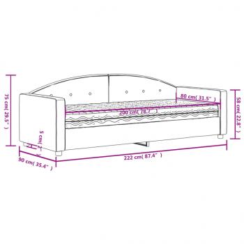 Tagesbett mit Matratze Rosa 80x200 cm Samt