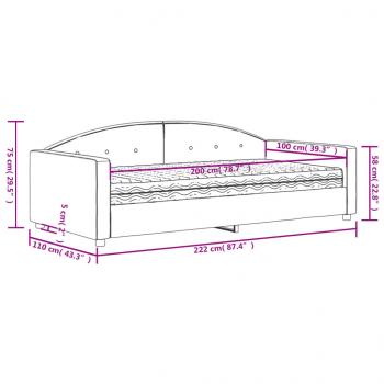 Tagesbett mit Matratze Dunkelgrün 100x200 cm Samt