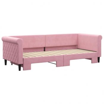 Tagesbett Ausziehbar Rosa 80x200 cm Samt