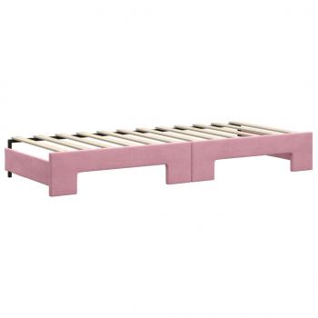 Tagesbett Ausziehbar Rosa 80x200 cm Samt