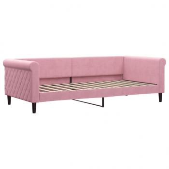 Tagesbett Ausziehbar Rosa 90x200 cm Samt