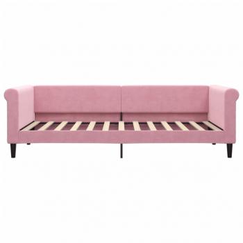 Tagesbett Ausziehbar Rosa 90x200 cm Samt