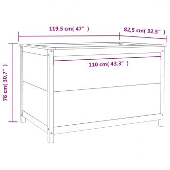 Hochbeet Weiß 119,5x82,5x78 cm Massivholz Kiefer