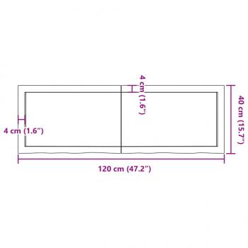 Tischplatte Hellbraun 120x40x(2-4)cm Massivholz Eiche Behandelt