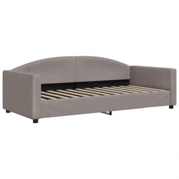 Tagesbett Ausziehbar mit Schubladen Taupe 90x200 cm Stoff