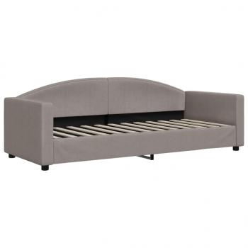 Tagesbett Ausziehbar mit Matratzen Taupe 80x200 cm Stoff