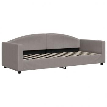 Tagesbett Ausziehbar mit Schubladen Taupe 80x200 cm Stoff