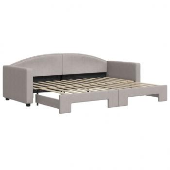 Tagesbett Ausziehbar Taupe 80x200 cm Stoff