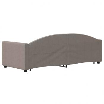 Tagesbett Ausziehbar Taupe 80x200 cm Stoff